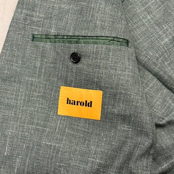 Harold Wool Silk Linen Blazer Unstructured Sport Coat Melange Grey Italy 42R - Picture 10 of 11